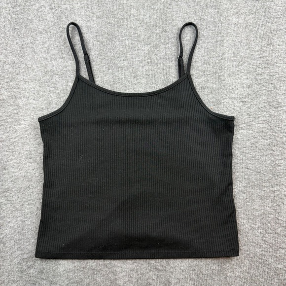 American Eagle Outfitters Tops - American‎ Eagle Camisole Women Small Black Ribbed Adjustable Strap Cami Tank Top